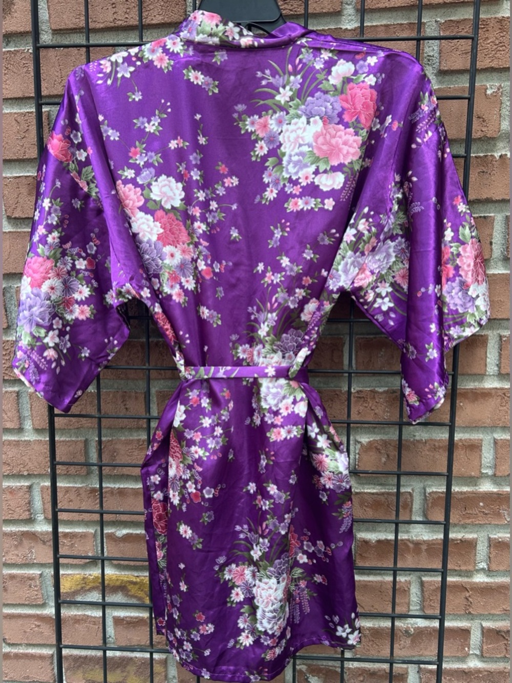 Purple Floral Kimono Robe - Picture 4 of 4